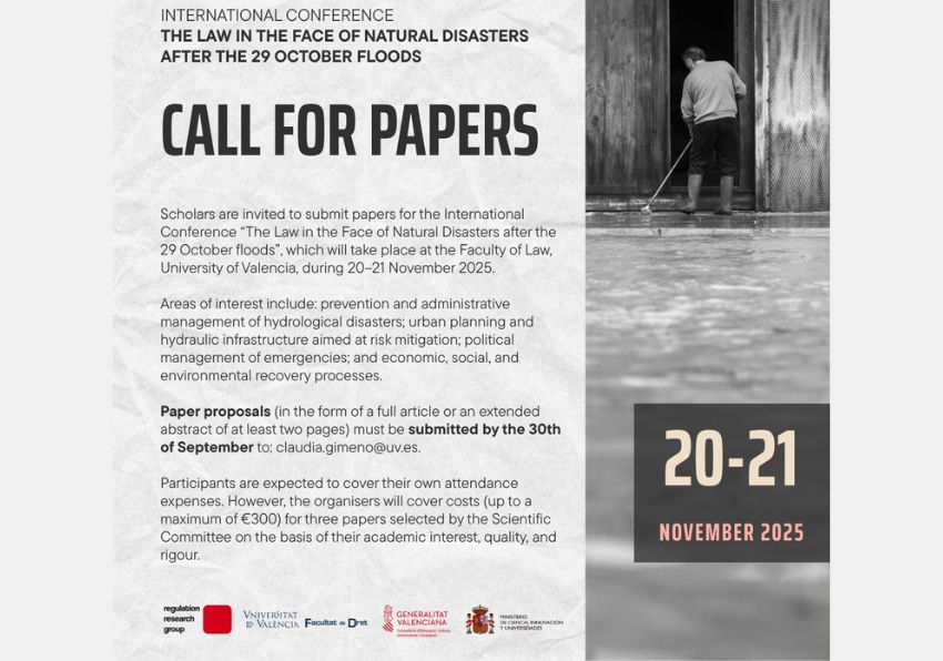 CALL FOR PAPERS INTERNATIONAL CONFERENCE THE LAW IN THE FACE OF NATURAL DISASTERS AFTER THE 29 O